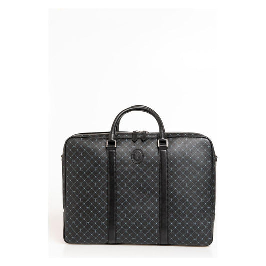 Trussardi Black Leather Men Briefcase Trussardi