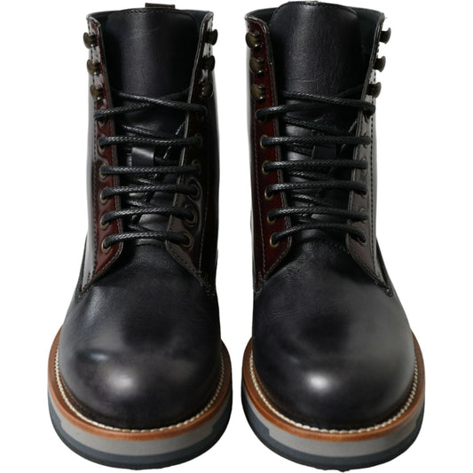 Dolce & Gabbana Elegant Bi-Color Leather Boots Dolce & Gabbana