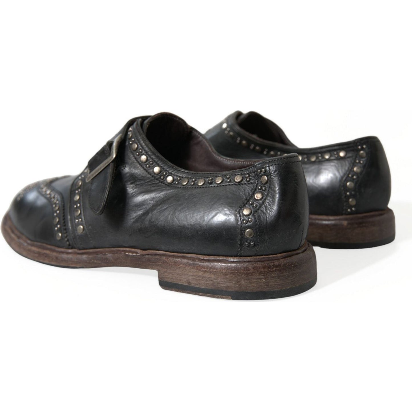 Dolce & Gabbana Elegant Calfskin Leather Monk Straps Dolce & Gabbana