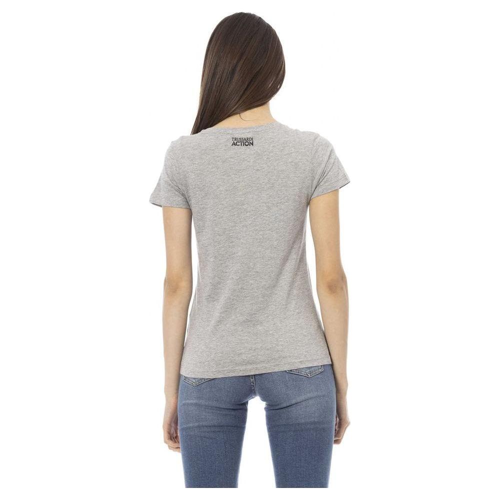 Trussardi Action Gray Cotton Women's Top Trussardi Action