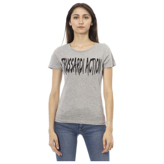 Trussardi Action Gray Cotton Women T-Shirt Trussardi Action