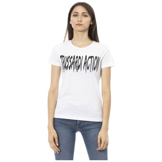 Trussardi Action White Cotton Women T-Shirt Trussardi Action