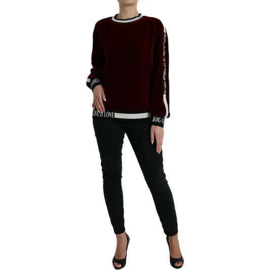 Dolce & Gabbana Elegant Burgundy Silk-Blend Sweater Dolce & Gabbana