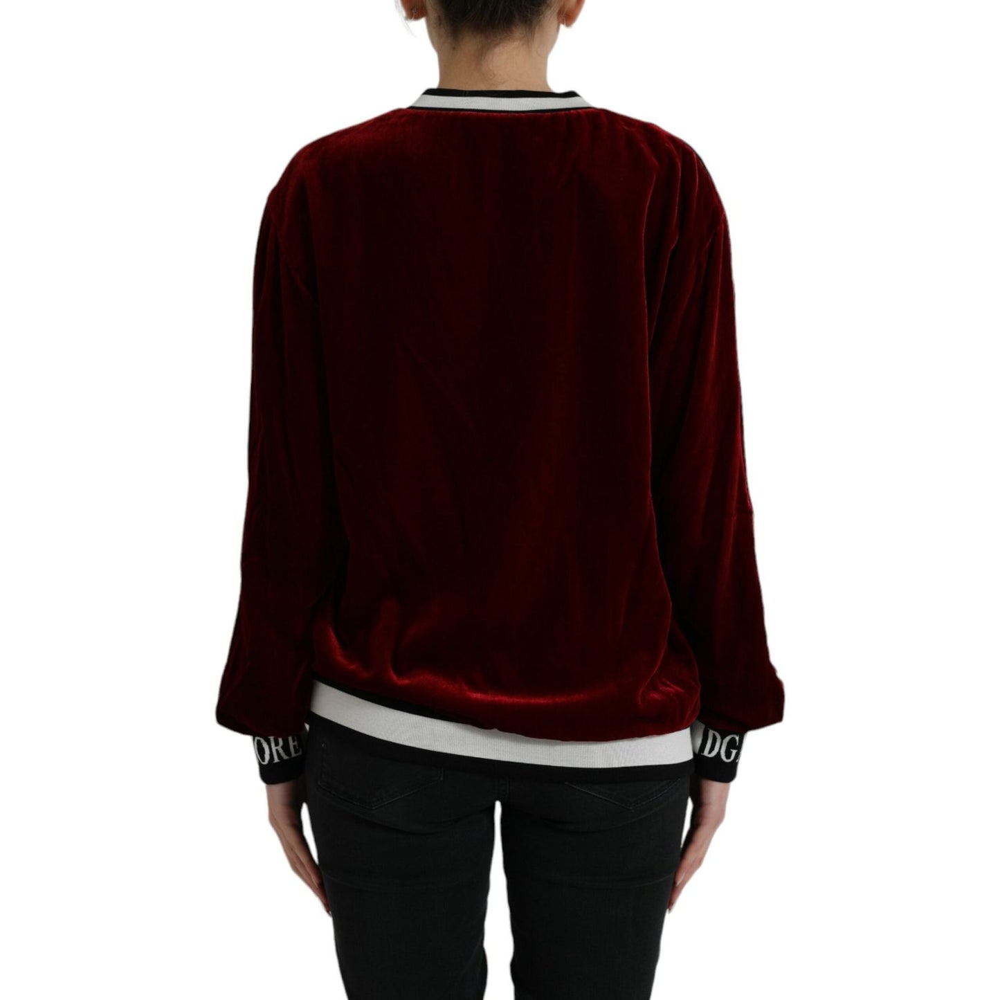 Dolce & Gabbana Elegant Burgundy Silk-Blend Sweater Dolce & Gabbana