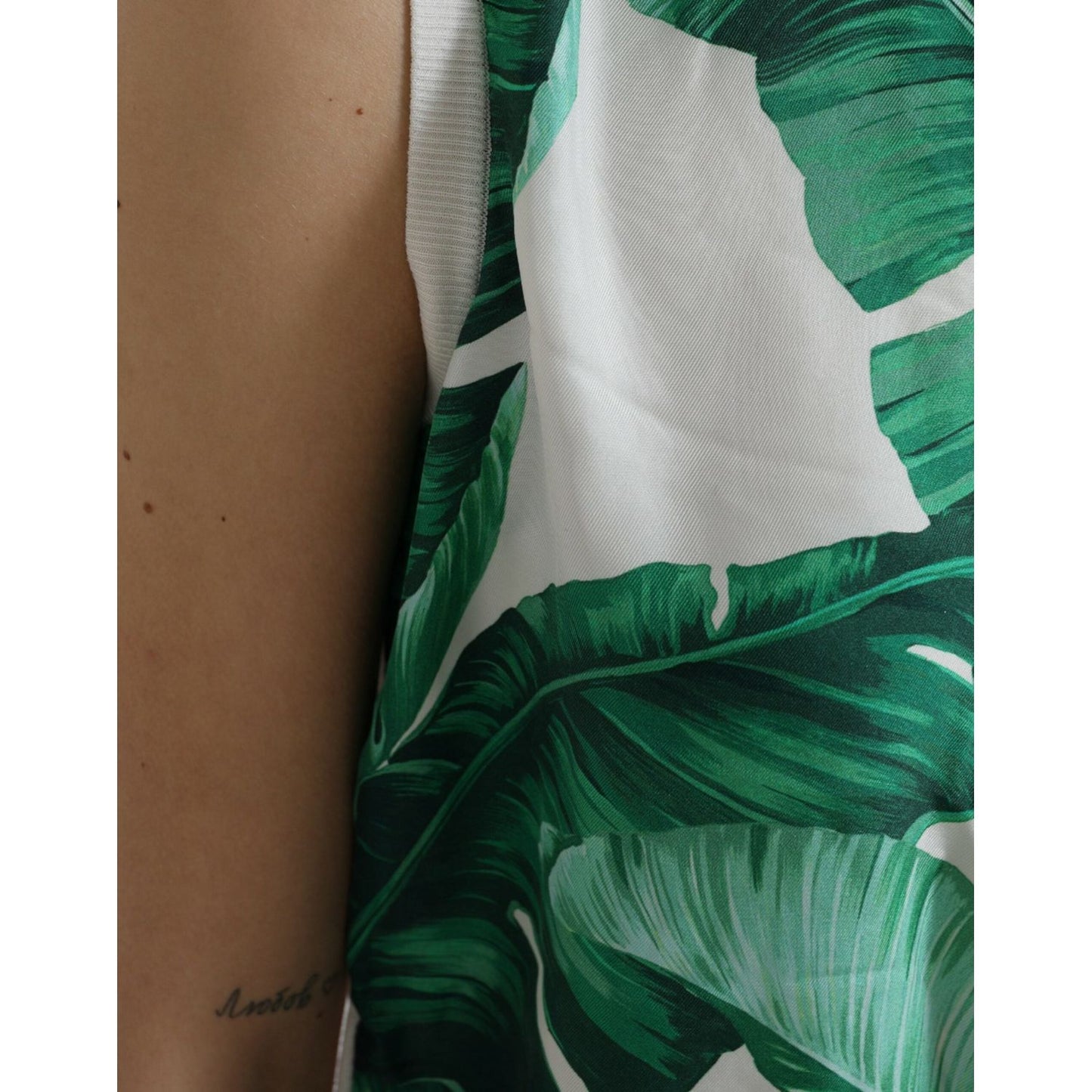 Dolce & Gabbana Silk Banana Leaf Print Tank Top Dolce & Gabbana