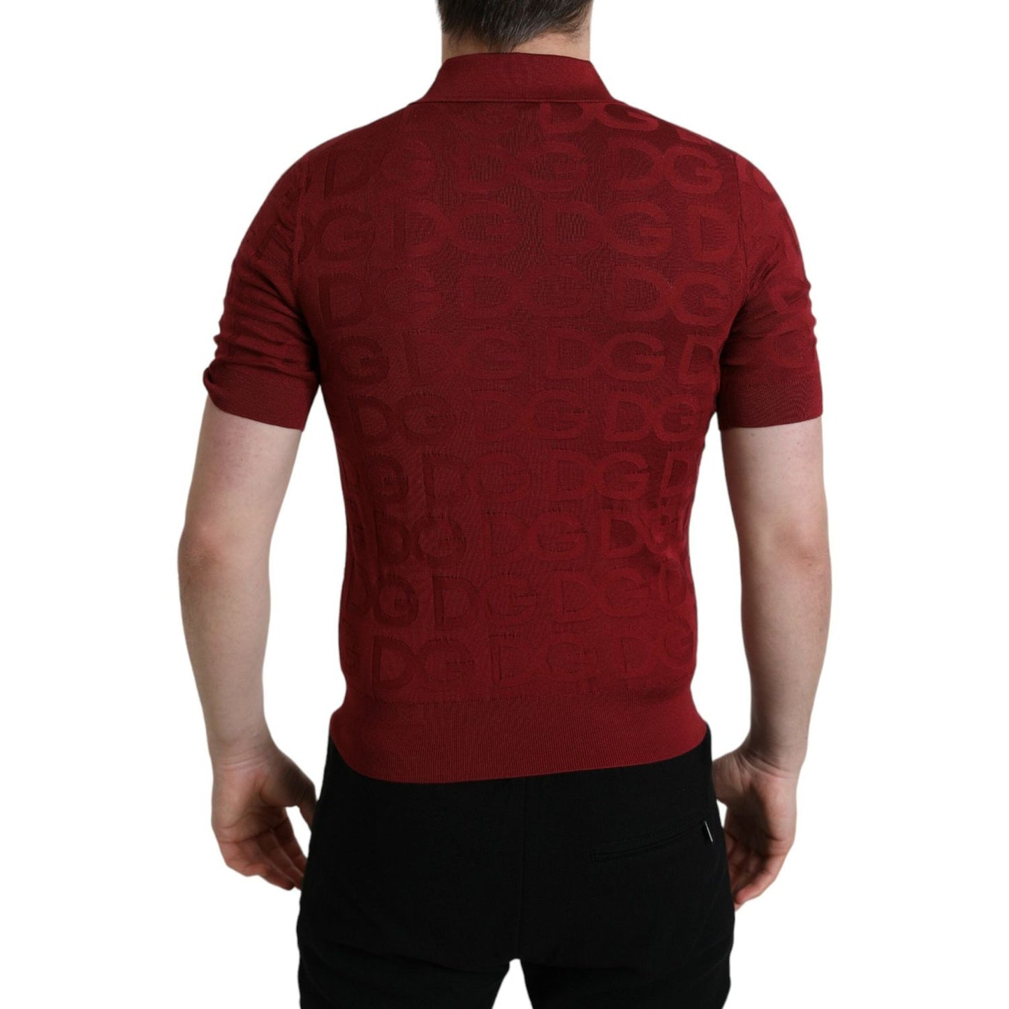 Dolce & Gabbana Elegant Silk Maroon Polo T-Shirt Dolce & Gabbana