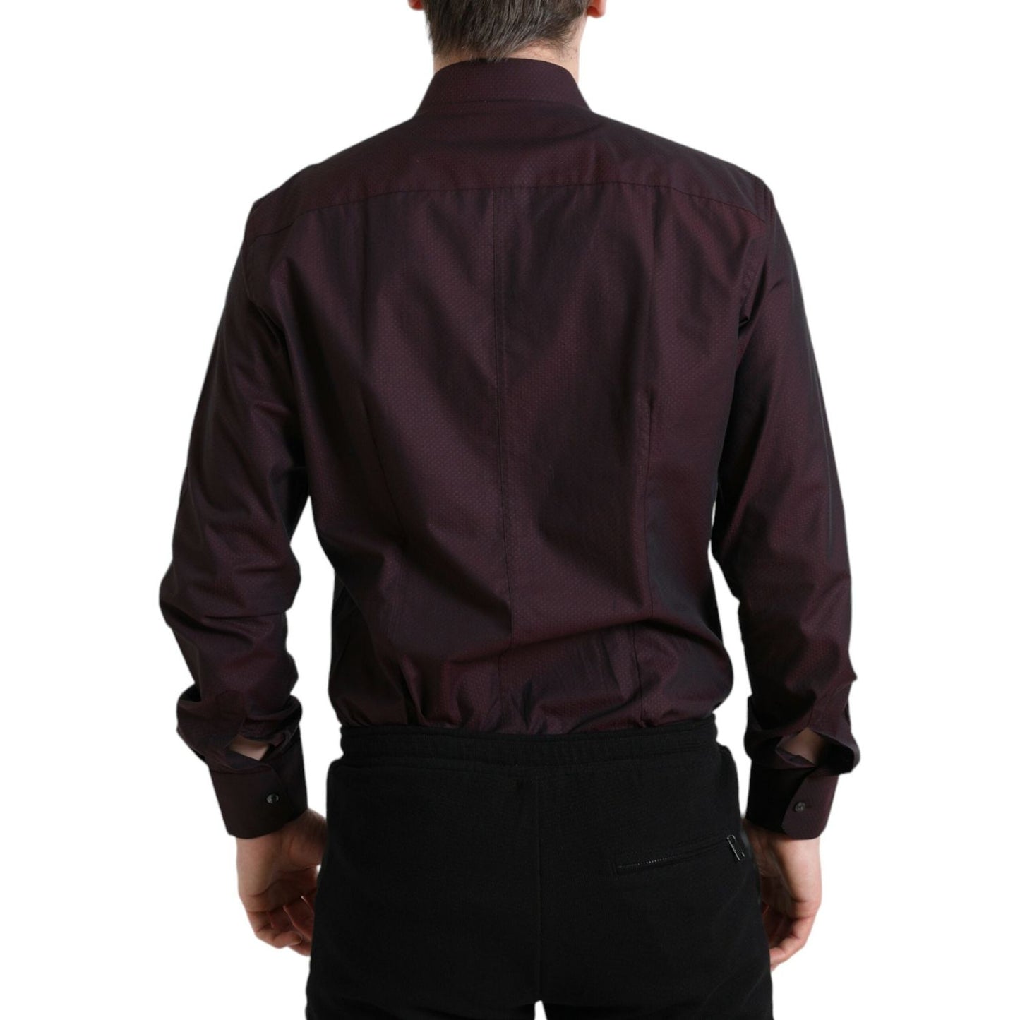 Dolce & Gabbana Elegant Maroon Martini Dress Shirt Dolce & Gabbana