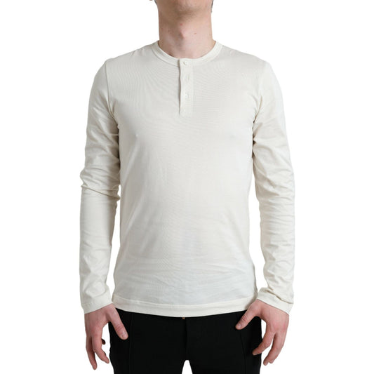 Dolce & Gabbana Elegant Off White Cotton Sweater Dolce & Gabbana