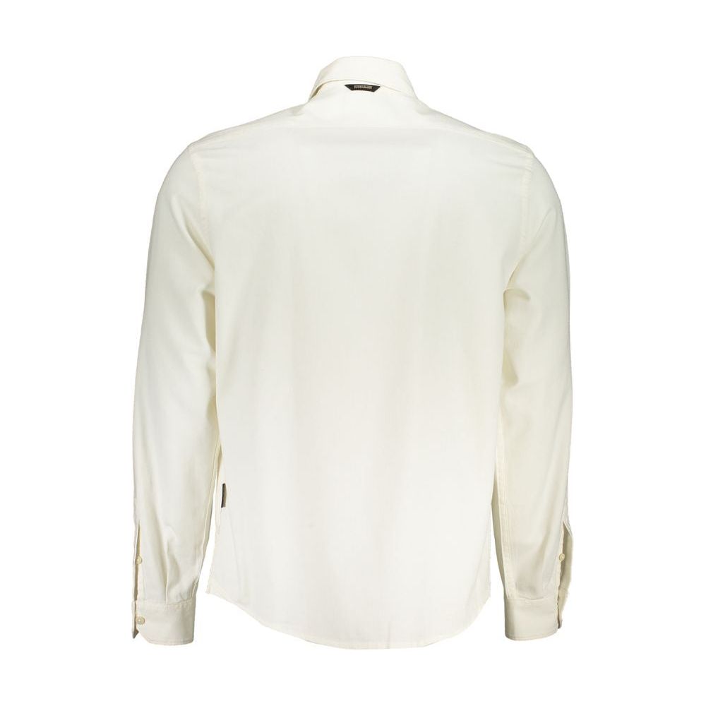 Napapijri White Cotton Men Shirt Napapijri