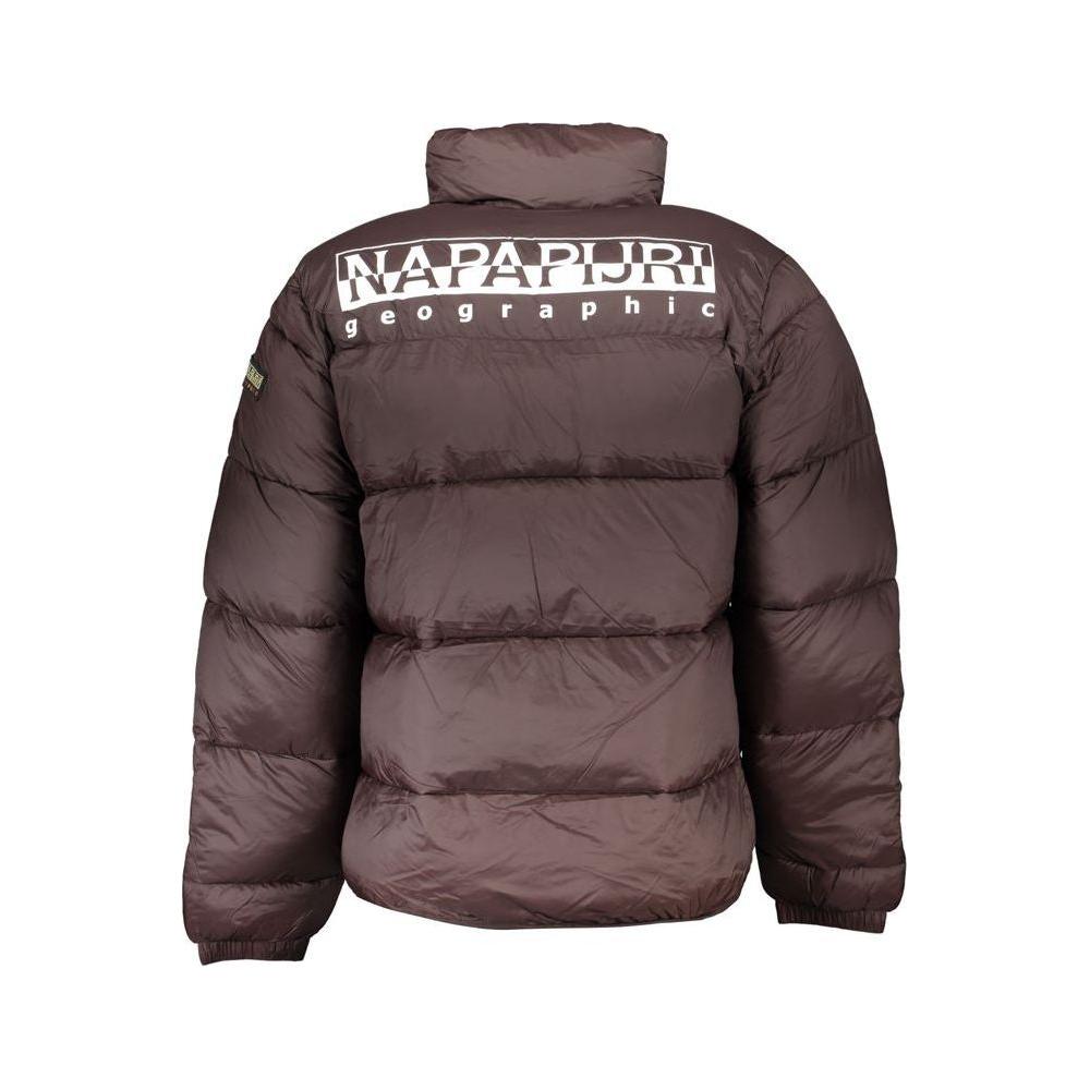 Napapijri Brown Polyamide Men Jacket Napapijri