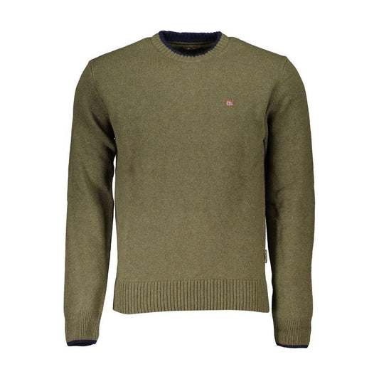 Napapijri Green Fabric Men Sweater Napapijri