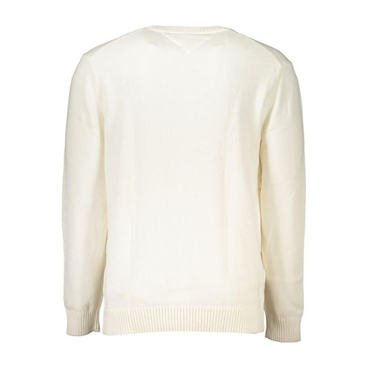 Tommy Hilfiger Chic White Crew Neck Cotton Sweater Tommy Hilfiger