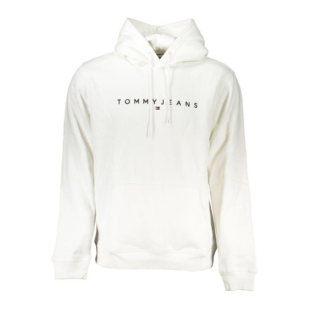 Tommy Hilfiger Elegant White Hooded Sweatshirt with Embroidery Tommy Hilfiger