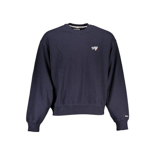 Tommy Hilfiger Chic Blue Crew Neck Sweater with Logo Detail Tommy Hilfiger