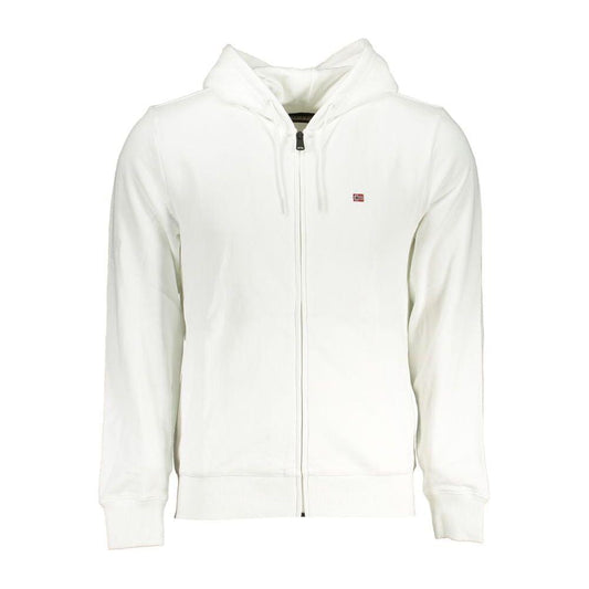 Napapijri Elegant White Cotton Hooded Sweatshirt Napapijri