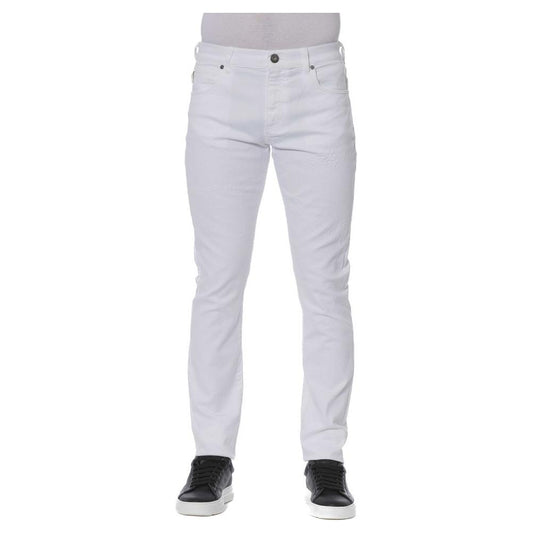 Trussardi Jeans White Cotton Men Jeans