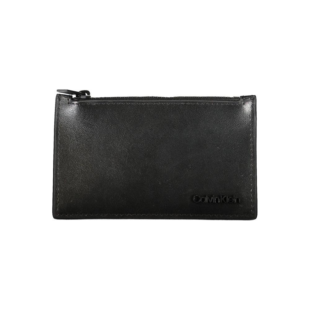 Calvin Klein Elegant Leather Zip Wallet in Timeless Black Calvin Klein