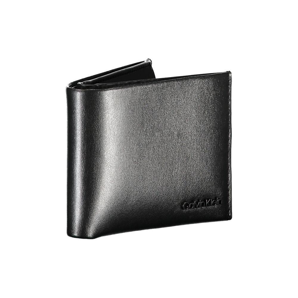 Calvin Klein Elegant Black Leather Dual-Compartment Wallet Calvin Klein