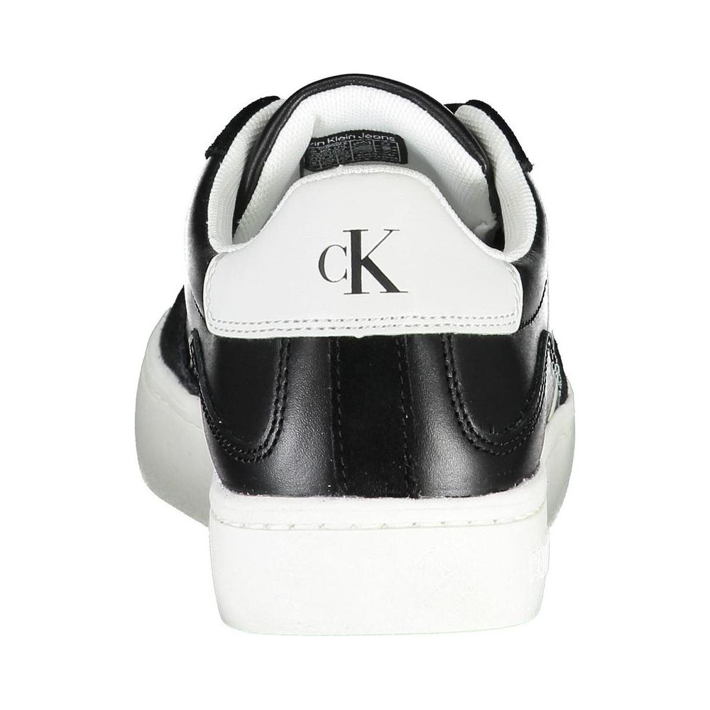 Calvin Klein Sleek Black Lace-Up Sneakers With Contrast Details Calvin Klein