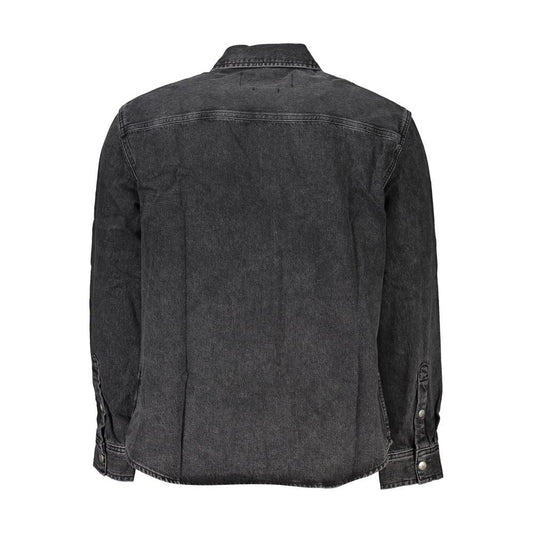 Calvin Klein Elegant Black Denim Shirt with Sophisticated Details Calvin Klein