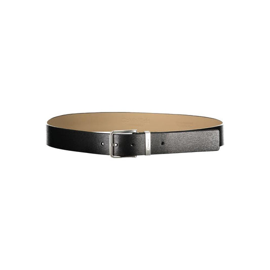 Calvin Klein Elegant Black Leather Belt with Metal Buckle Calvin Klein