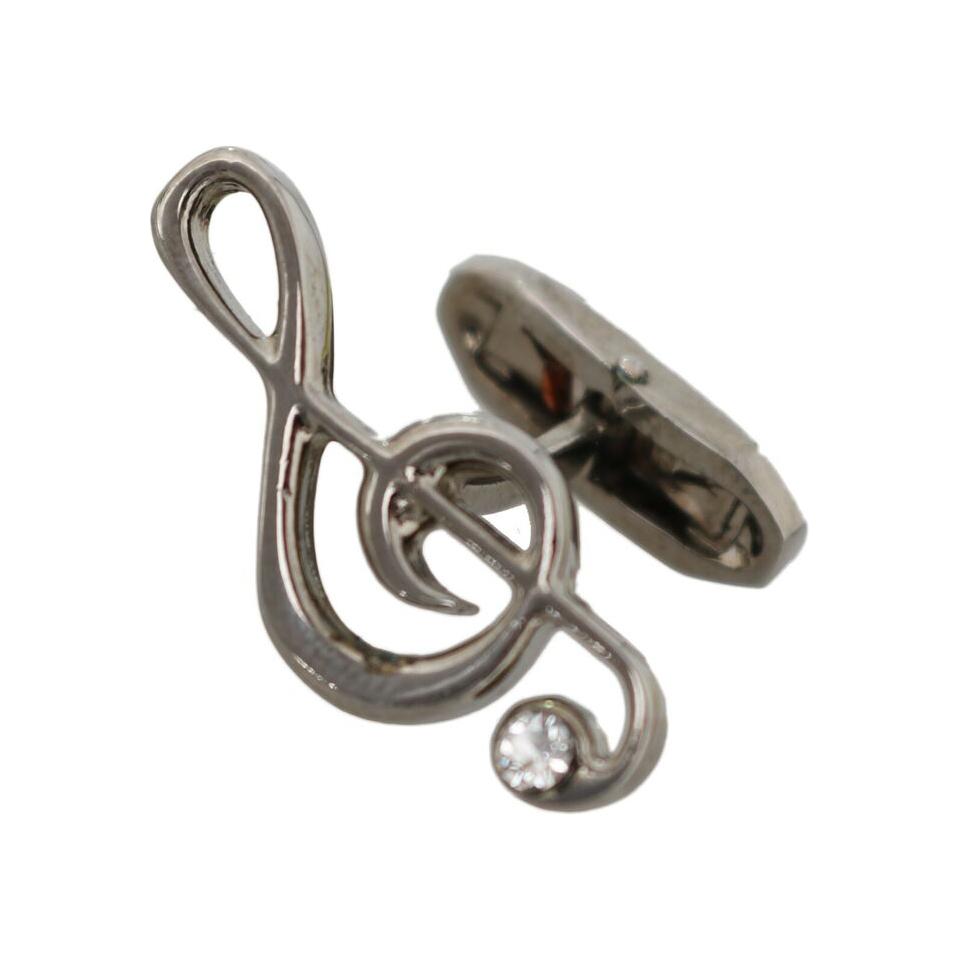 Dolce & Gabbana Elegant Silver Tremble Clef Cufflinks Dolce & Gabbana