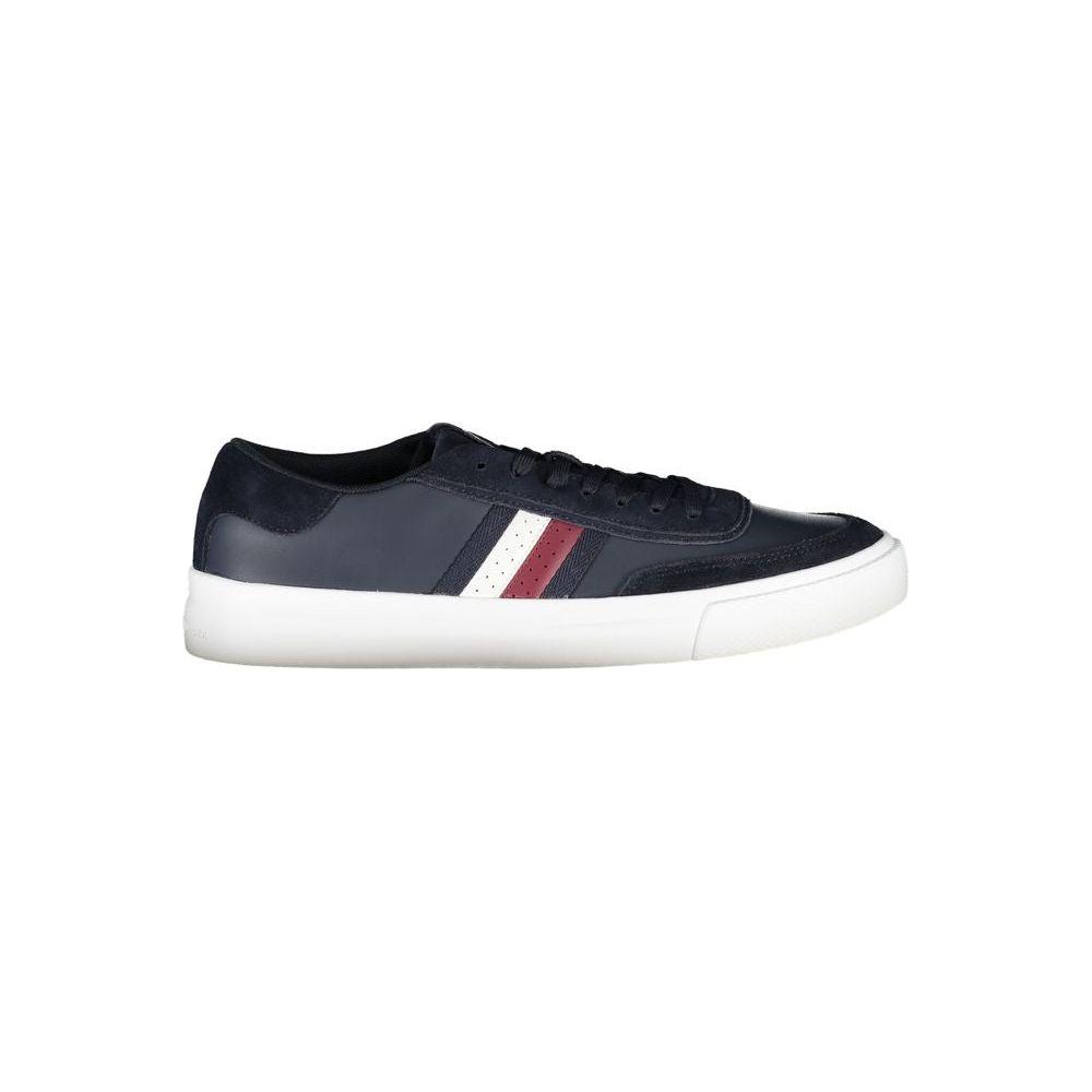 Tommy Hilfiger Sleek Blue Lace-Up Sneakers with Contrast Accents Tommy Hilfiger