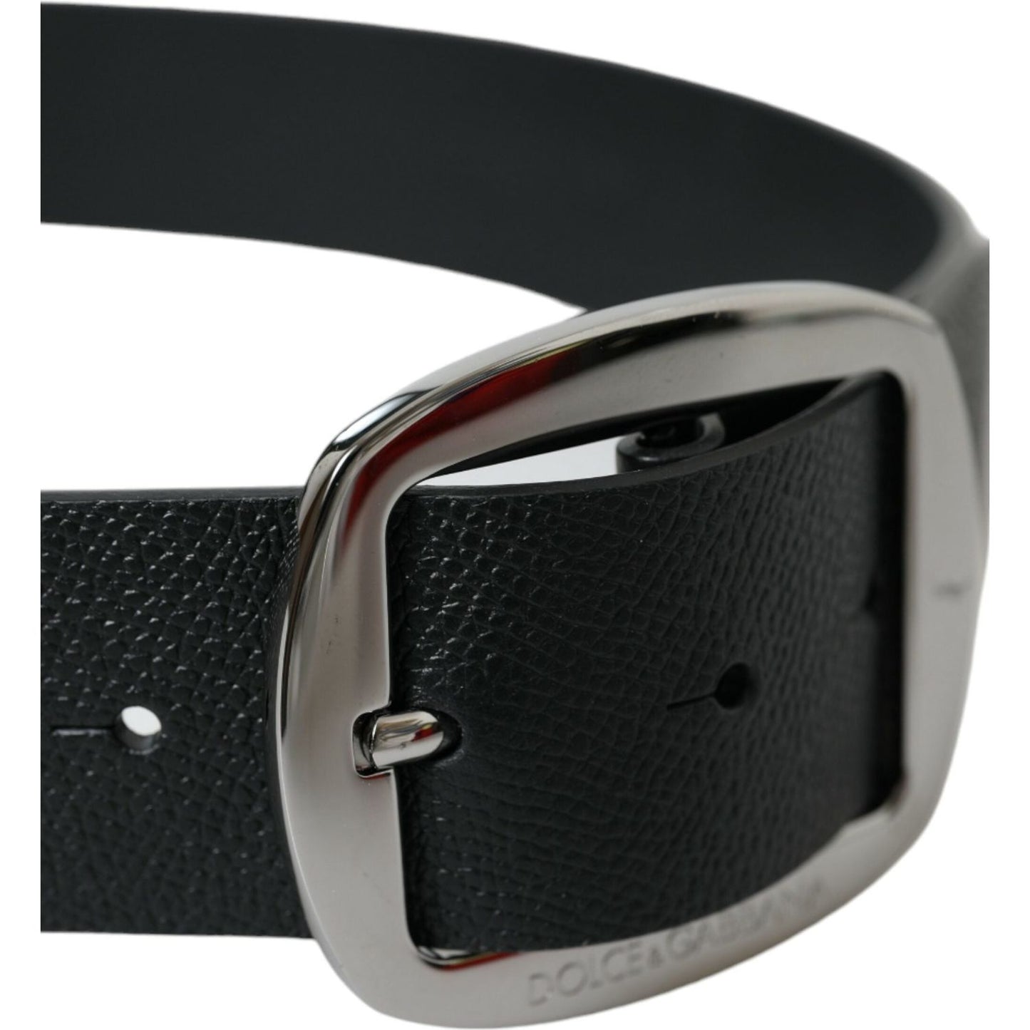 Dolce & Gabbana Elegant Black Leather Belt with Metal Buckle Dolce & Gabbana