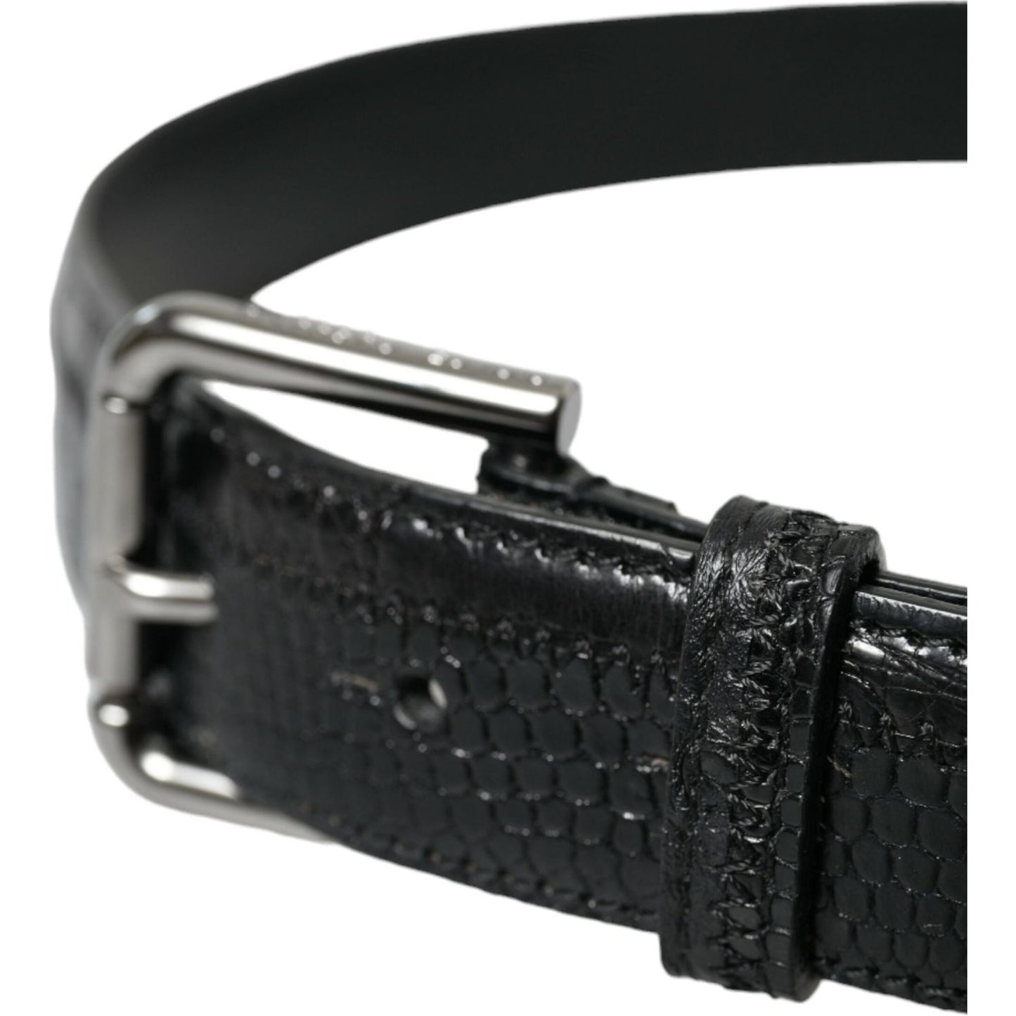 Dolce & Gabbana Elegant Black Leather Belt with Metal Buckle Dolce & Gabbana