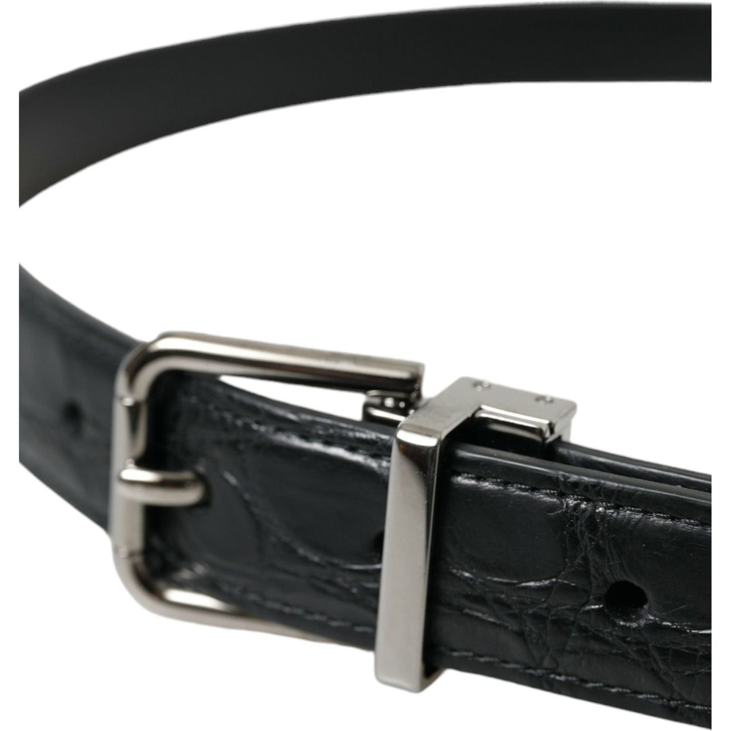 Dolce & Gabbana Elegant Leather Belt with Metal Buckle Dolce & Gabbana