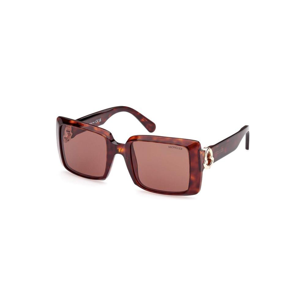 Moncler Chic Rectangular Brown Lens Sunglasses