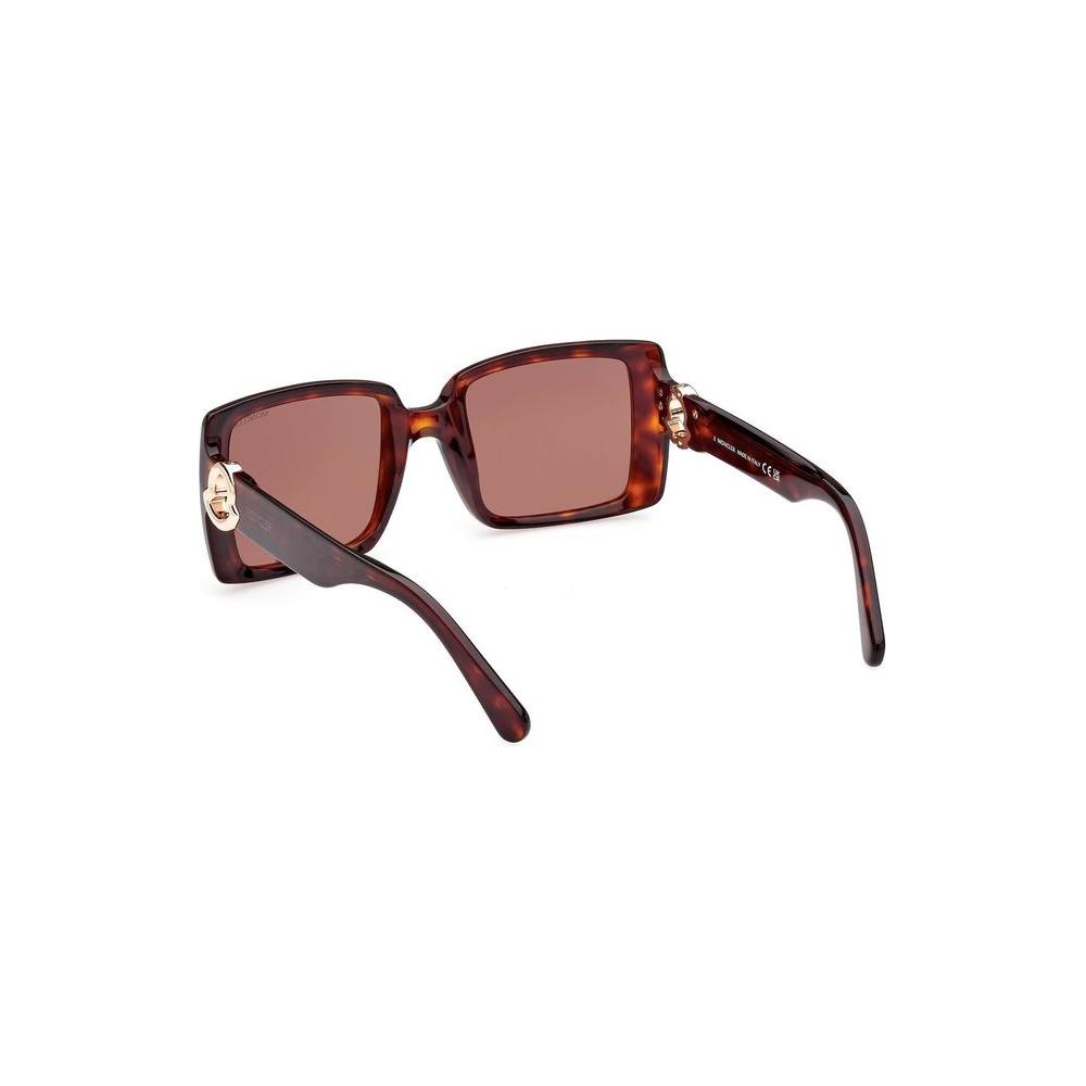 Moncler Chic Rectangular Brown Lens Sunglasses