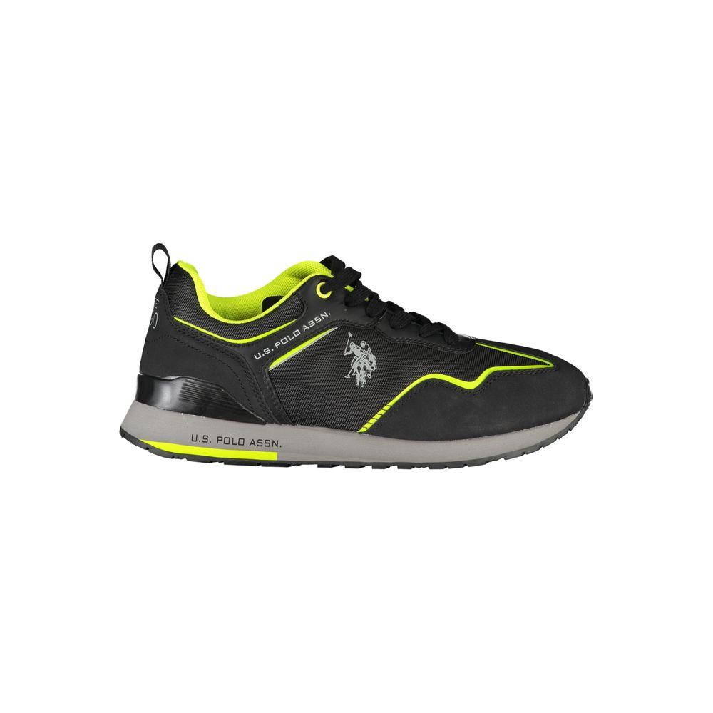 U.S. POLO ASSN. Elegant Black Lace-up Sneakers with Logo Detail U.S. POLO ASSN.