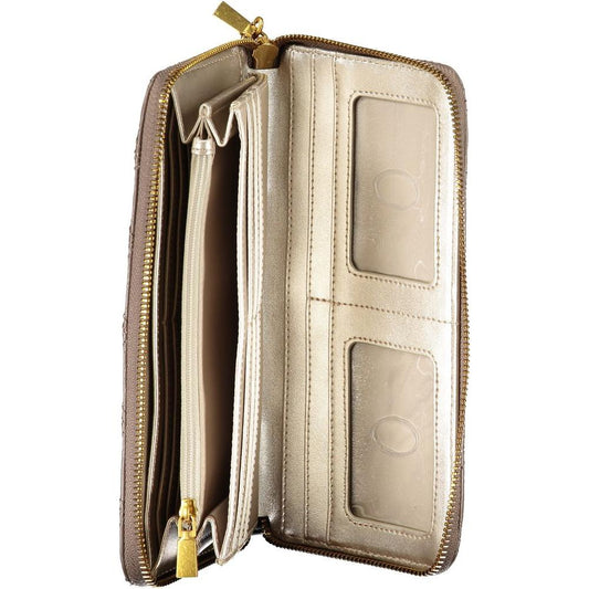 Guess Jeans Elegant Beige Zip Wallet with Chic Detailing Guess Jeans