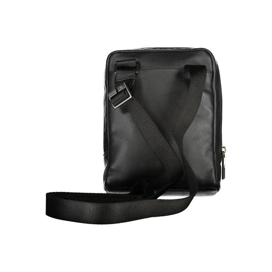 Piquadro Elegant Black Leather Shoulder Bag Piquadro