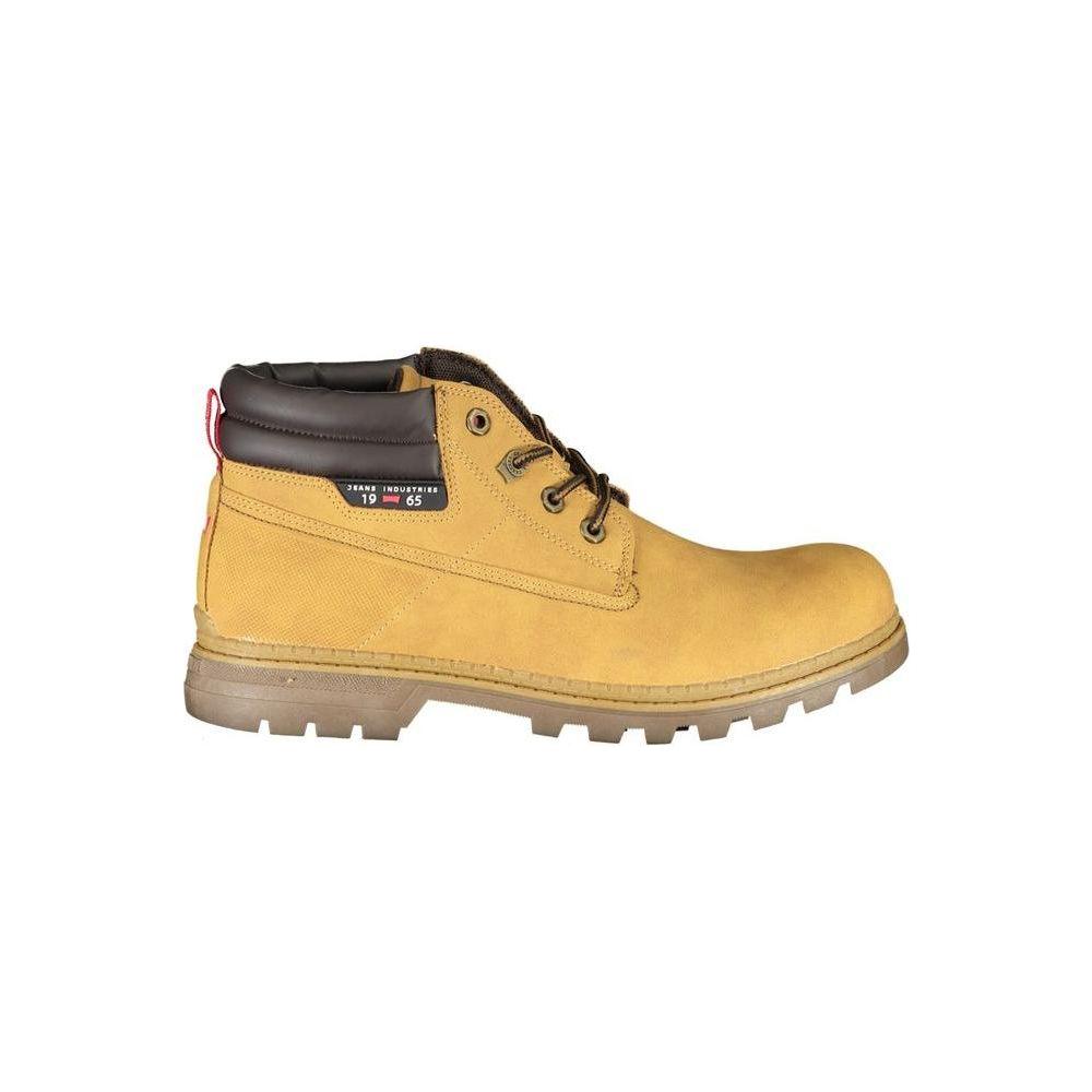 Carrera Chic Yellow Lace-Up Boots with Contrast Details Carrera