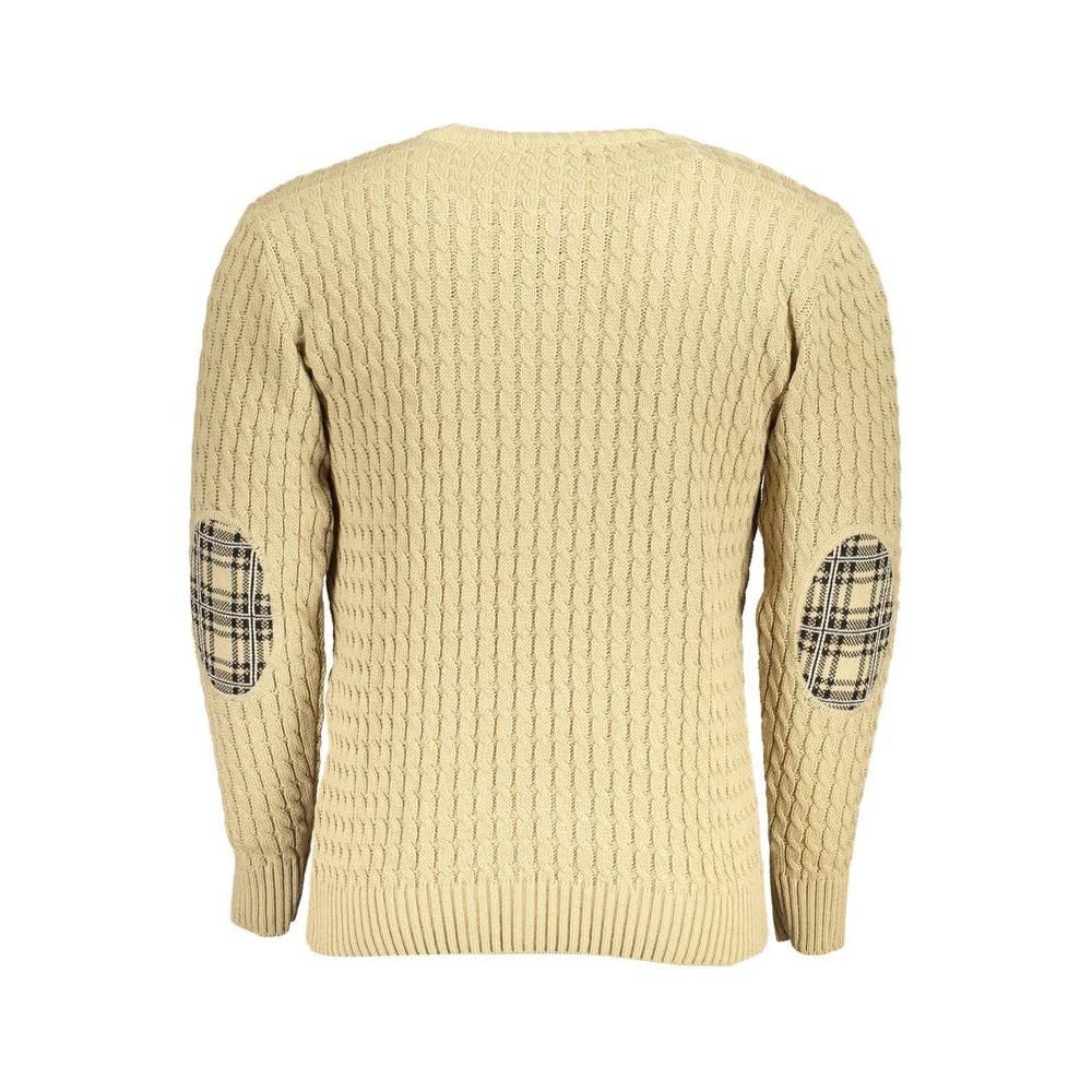 U.S. Grand Polo Beige Twisted Crew Neck Sweater U.S. Grand Polo