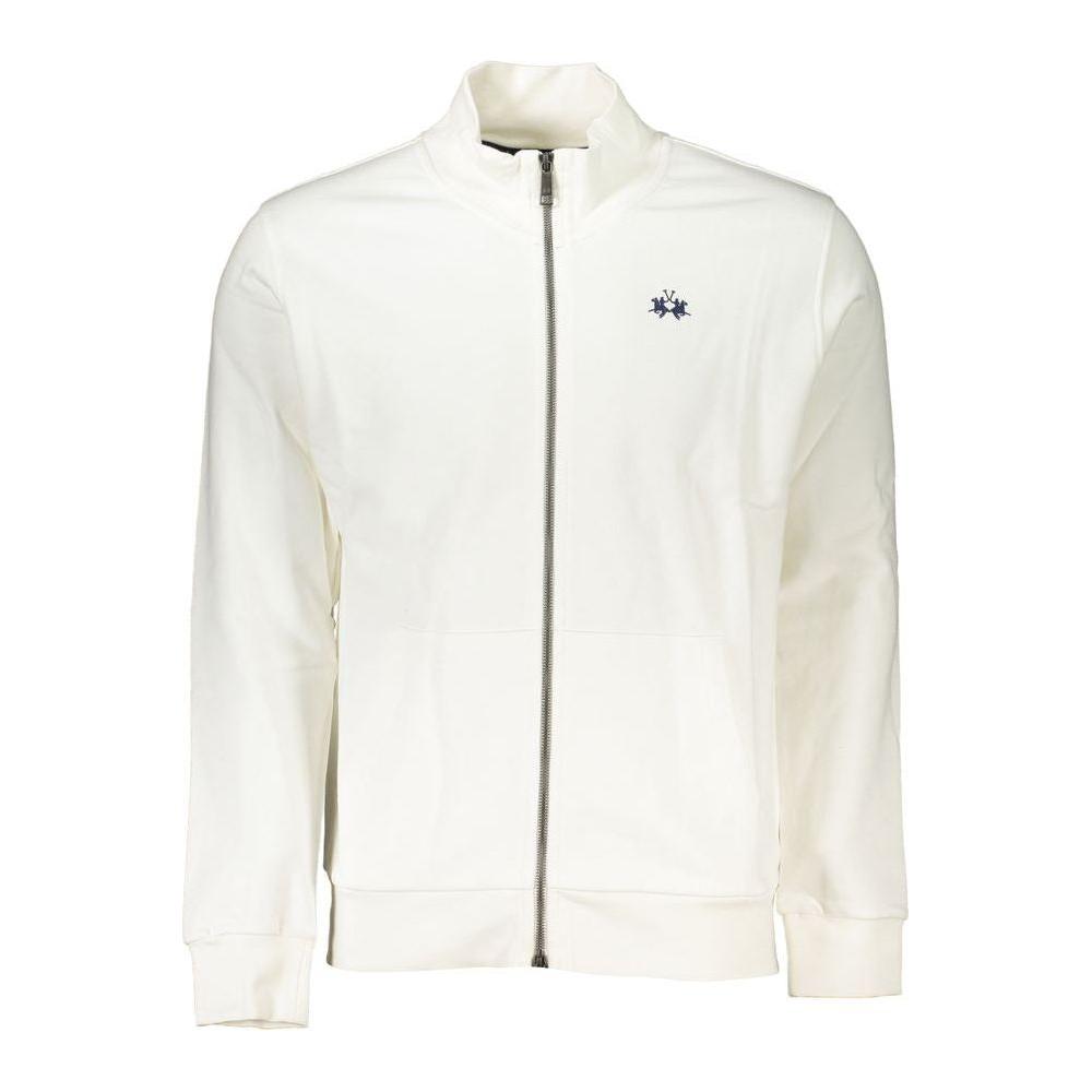 La Martina Elegant White Fleece Sweatshirt - Regular Fit La Martina