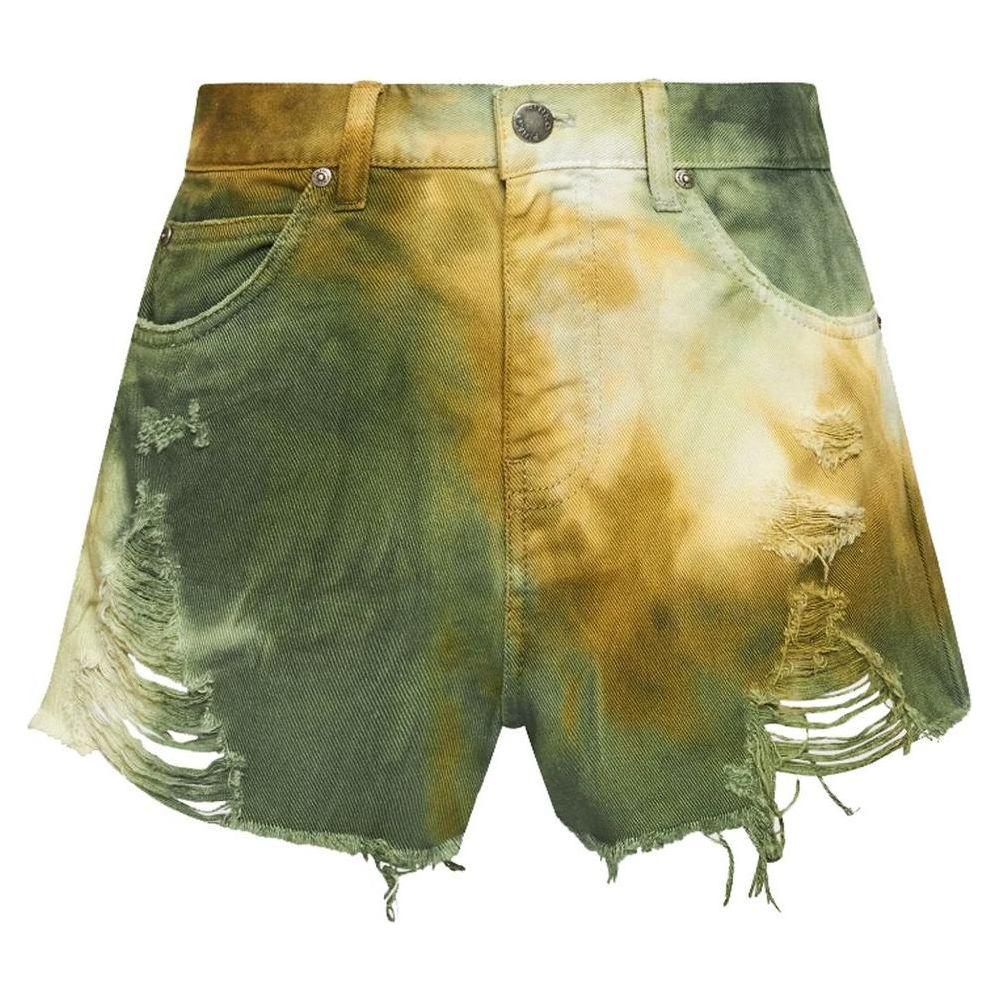 PINKO Military Green Cotton Women Shorts PINKO