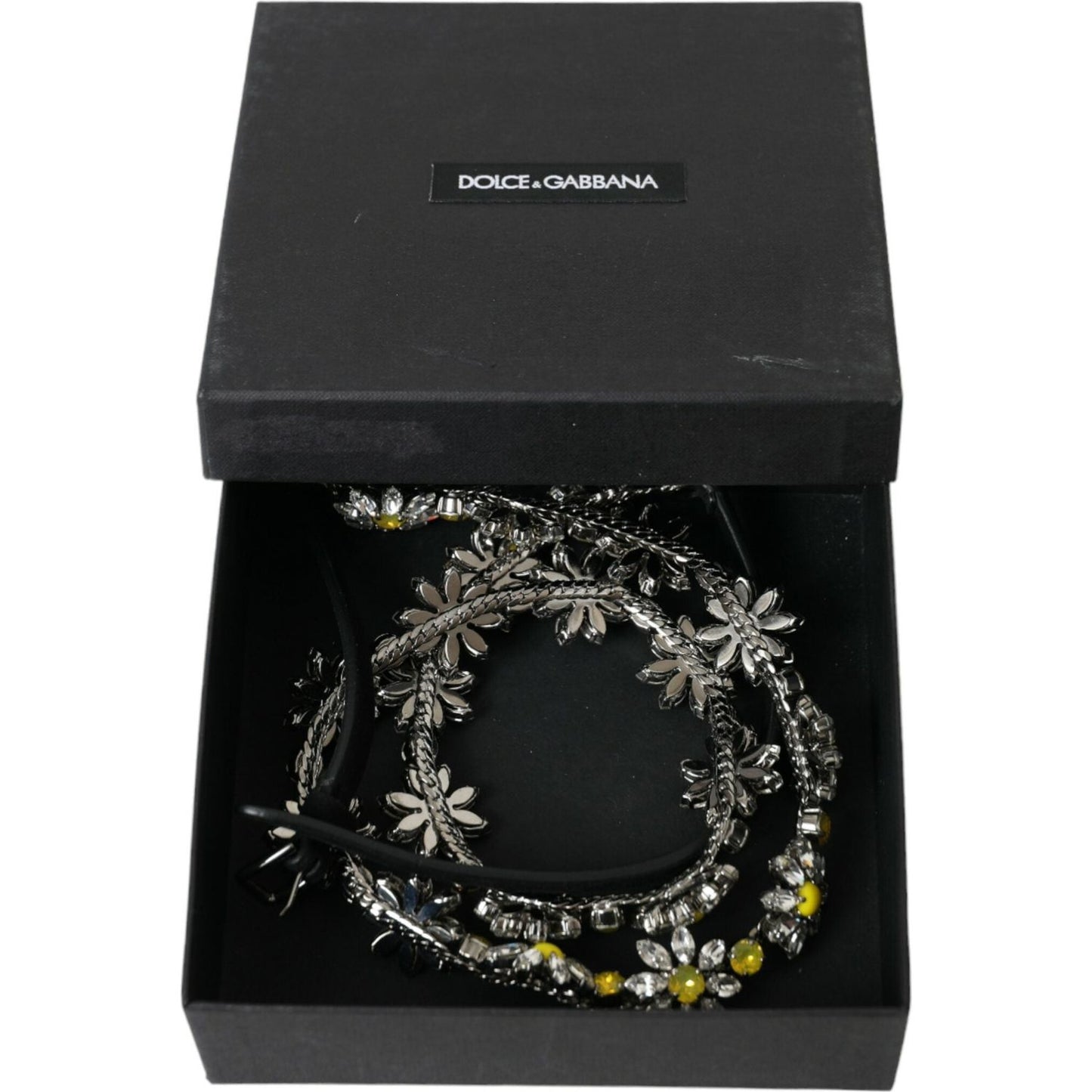 Dolce & Gabbana Elegant Crystal-Embellished Leather Belt Dolce & Gabbana