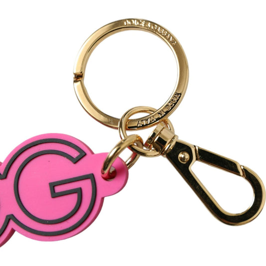 Dolce & Gabbana Chic Gold and Pink Keychain Elegance Dolce & Gabbana