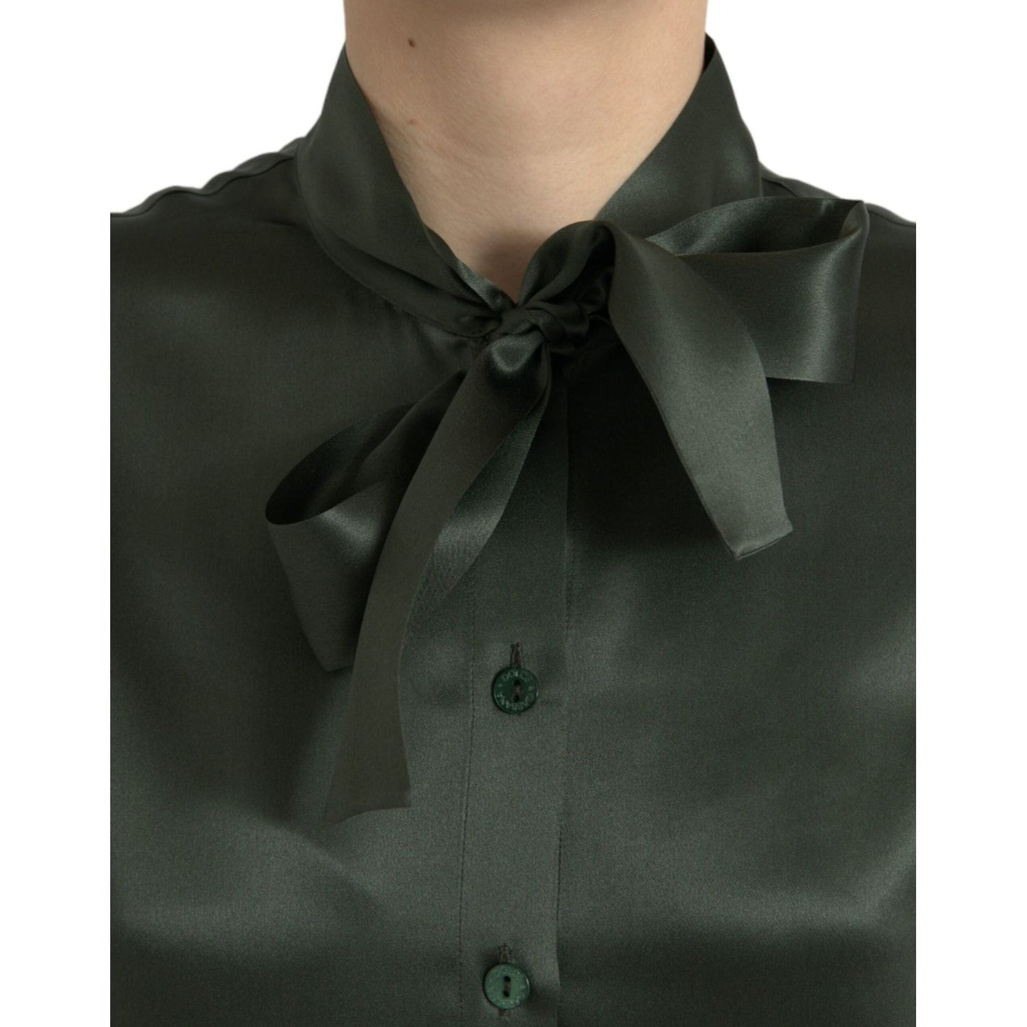 Dolce & Gabbana Elegant Silk Ascot Collar Blouse Dolce & Gabbana