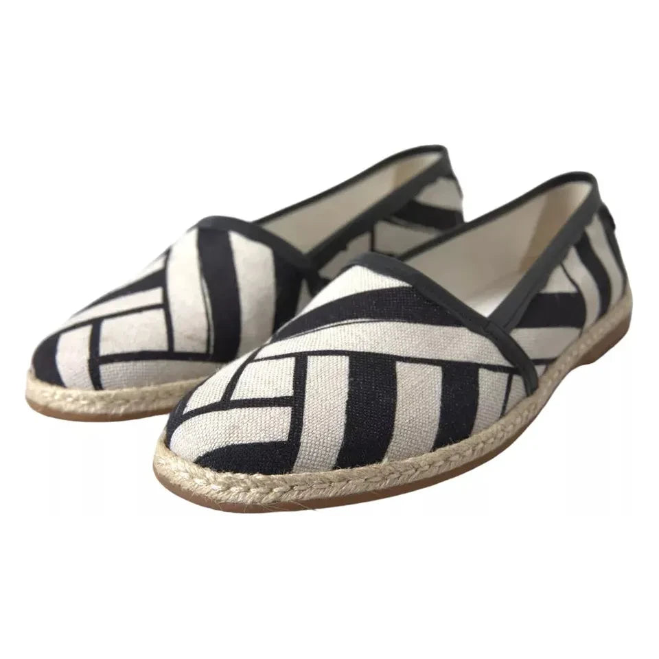 Dolce & Gabbana Elegant Striped Leather Espadrilles Dolce & Gabbana