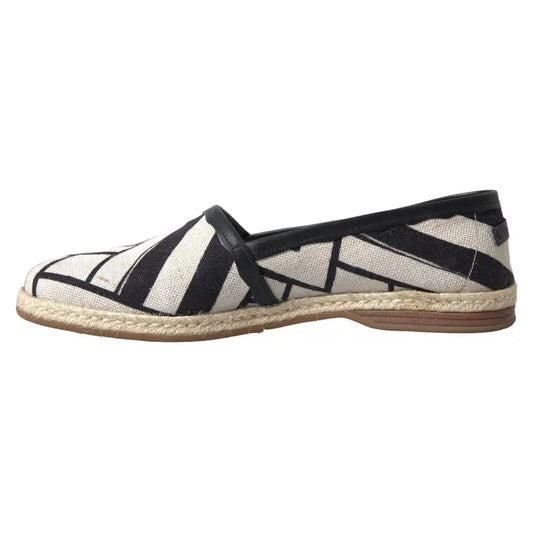 Dolce & Gabbana Elegant Striped Leather Espadrilles Dolce & Gabbana