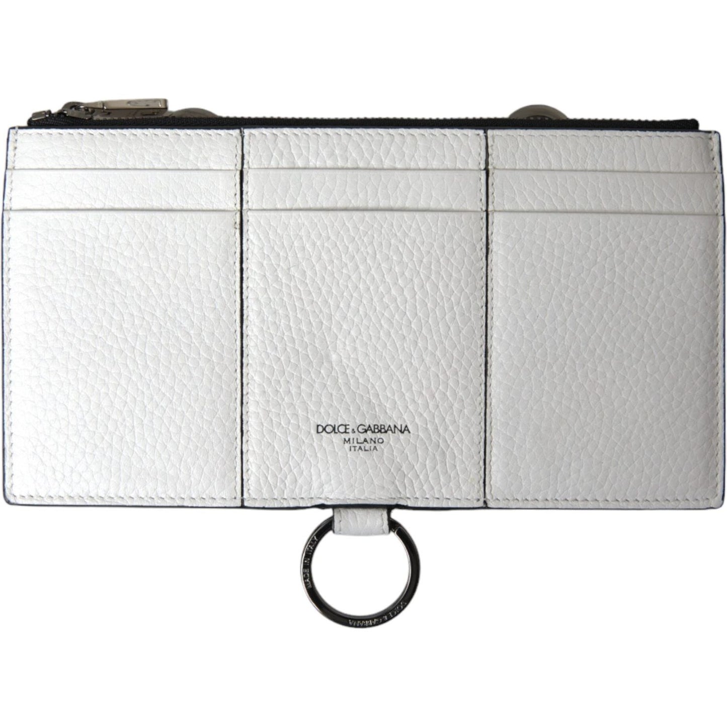 Dolce & Gabbana Elegant White Leather Crossbody Cardholder Dolce & Gabbana