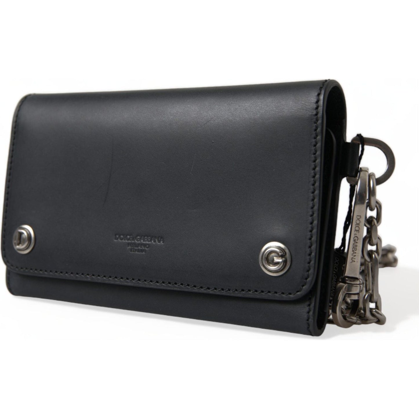 Dolce & Gabbana Elegant Black Leather Shoulder Bag Dolce & Gabbana