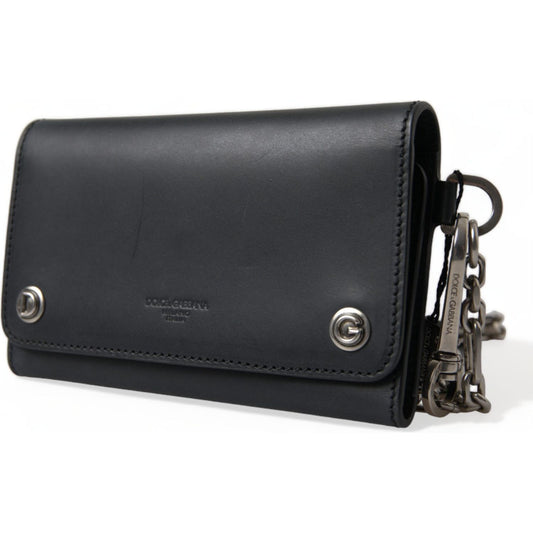 Dolce & Gabbana Elegant Black Leather Shoulder Bag Dolce & Gabbana