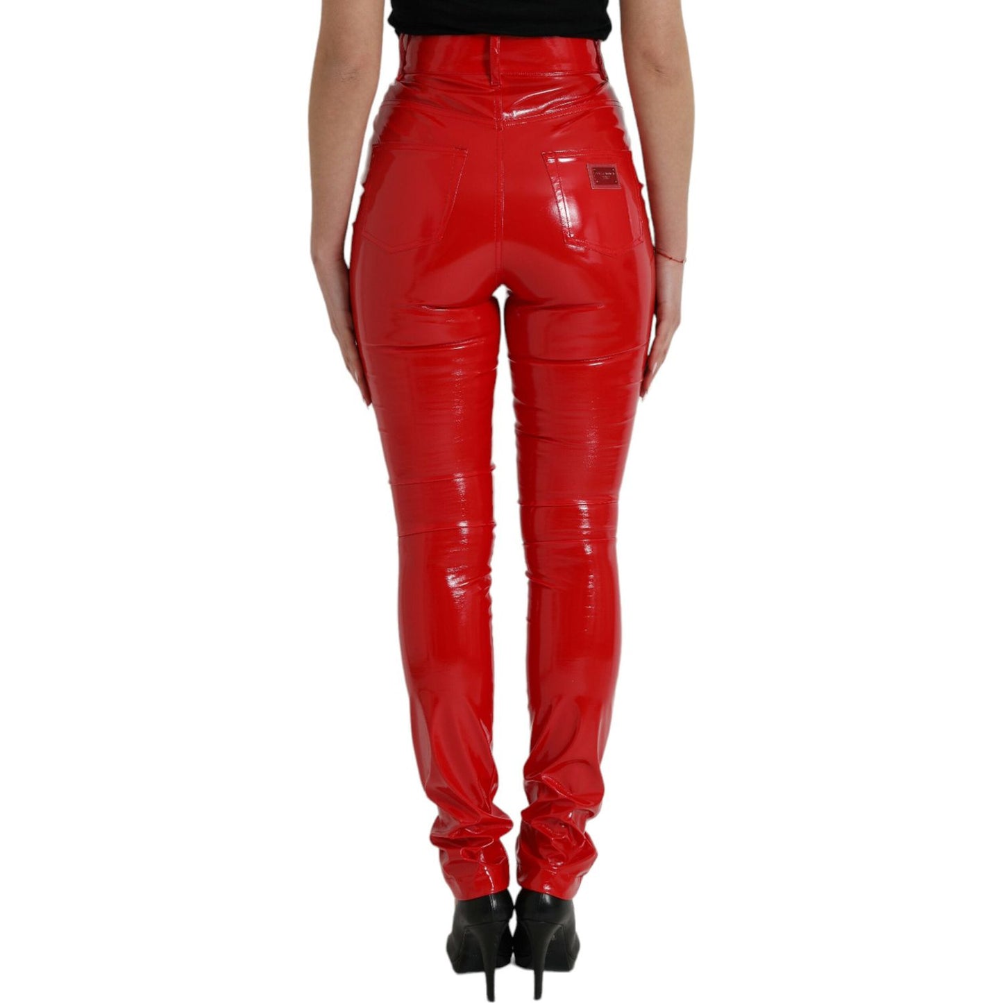 Dolce & Gabbana Chic Red High Waist Skinny Pants Dolce & Gabbana