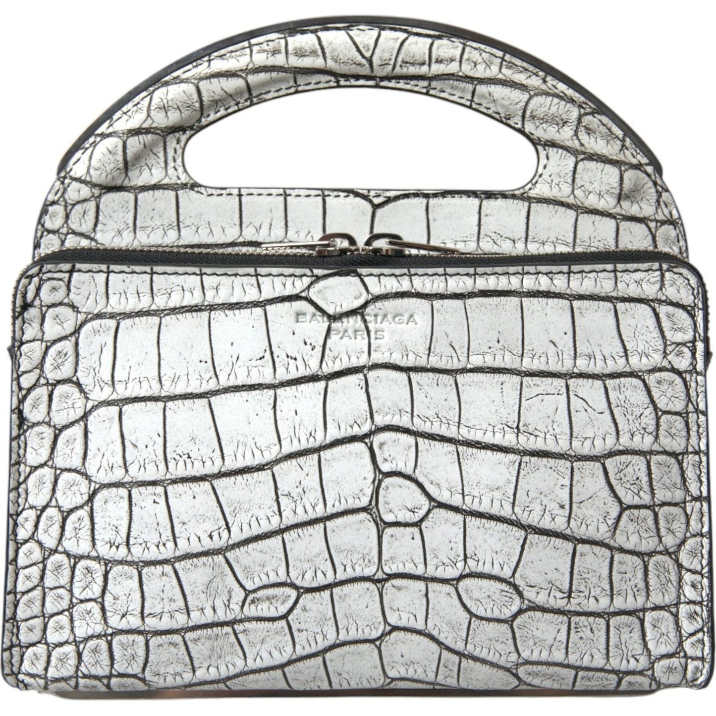 Balenciaga Metallic Silver Alligator Leather Mini Bag Balenciaga