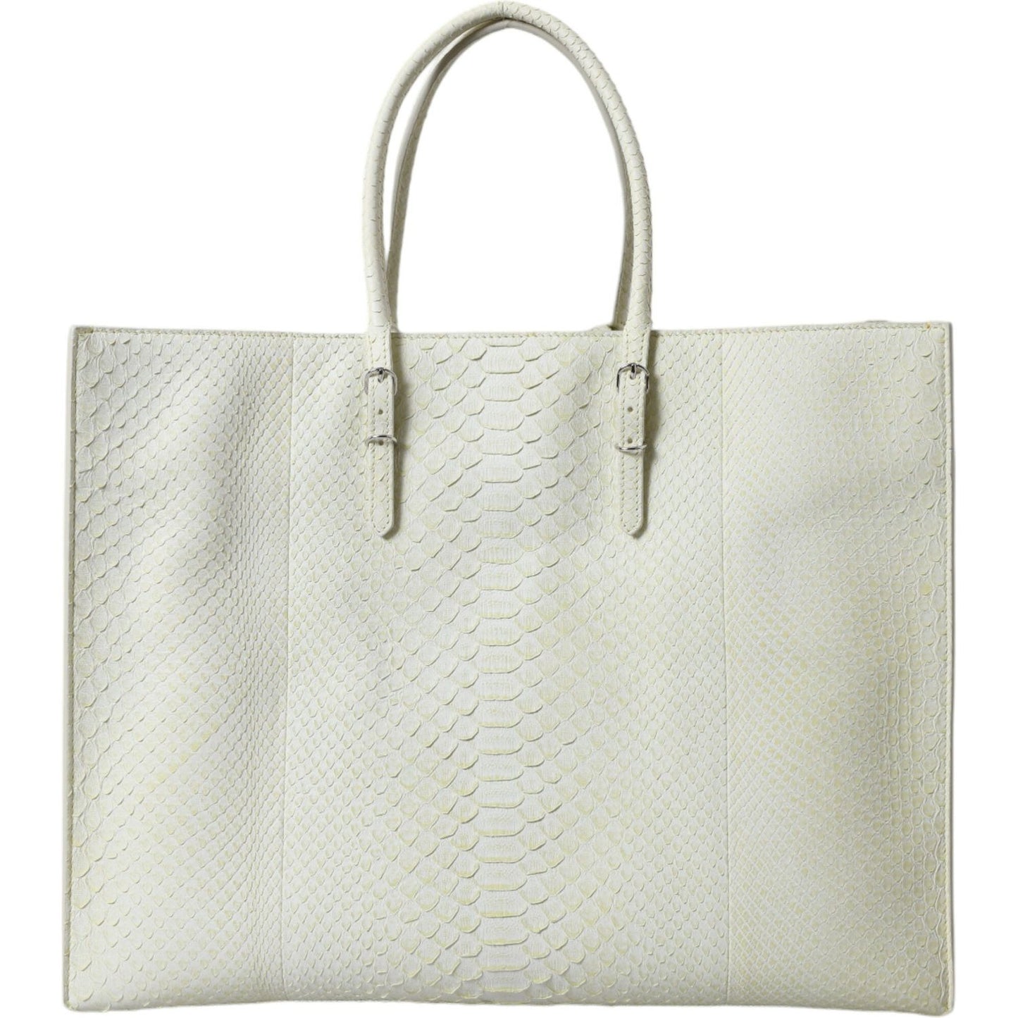 Balenciaga Chic Python Leather Tote in White & Yellow Balenciaga